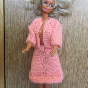 Pink Knit Top & Skirt for Barbie Type 12" Dolls Vintage (K729)